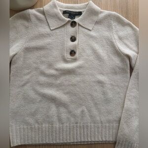 French Connection Beige Button-Up Sweater